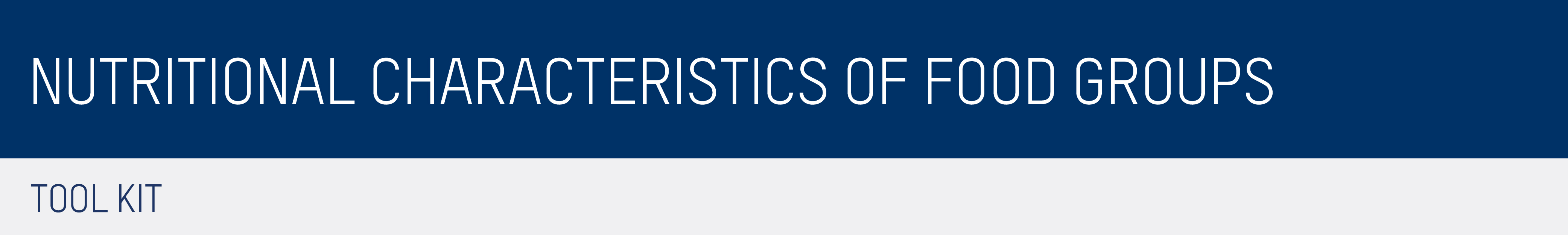 Nutritional Characteristics of Food Groups